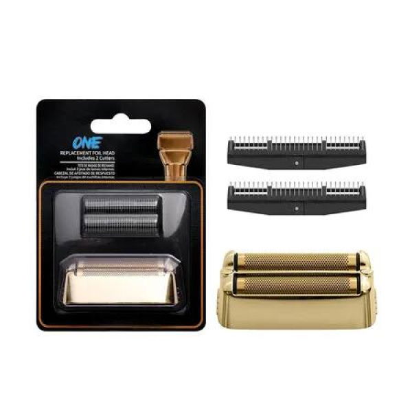 FX79RF2G Replacement Foil and Cutters for BaBylissPRO FXONE Double Foil Stick Shaver, Hypoallergenic Extra-close Shaver Replacement Head, Gold