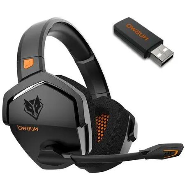 G06 3-in-1 Wireless Gaming Headset with Microphone for PS5, PS4, PC, Mac, Switch, and Controllers,Black Orange