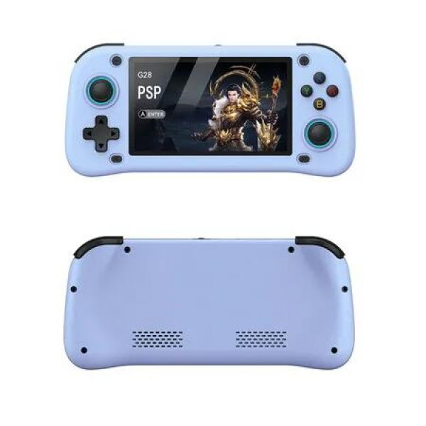 G28 Handheld Game Console 64G Card with 15000 Games, 4.3 Inch HD Screen Portable Retro Video Handheld Game Players Gift for Kids, Blue