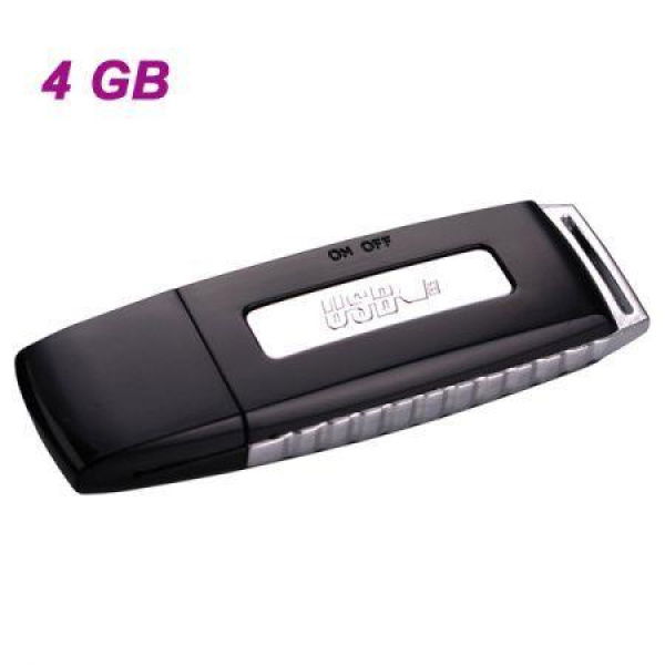 G3 Rechargeable USB Flash Drive/Voice Recorder - Black (4GB)