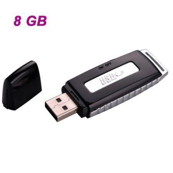 G3 Rechargeable USB Flash Drive/Voice Recorder - Black (8GB)