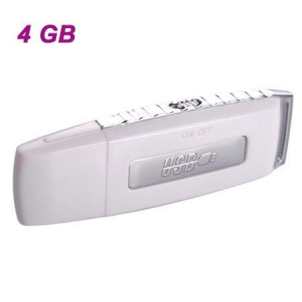 G3 Rechargeable USB Flash Drive/Voice Recorder - White (4GB)