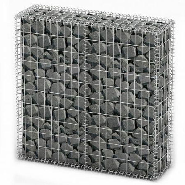 Gabion Basket With Lids Galvanised Wire 100 X 100 X 30 Cm