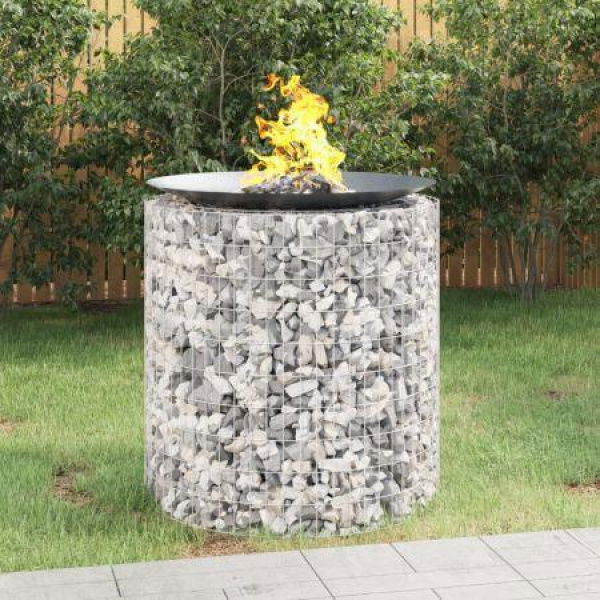 Gabion Fire Pit Ã˜ 100 cm Galvanised Iron