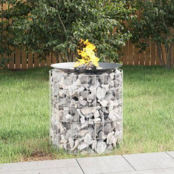 Gabion Fire Pit Ã˜ 50 cm Galvanised Iron