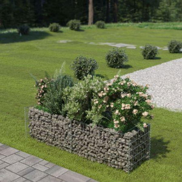 Gabion Planter Galvanised Steel 180x50x50 Cm