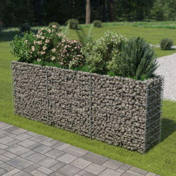 Gabion Planter Galvanised Steel 270x50x100 Cm