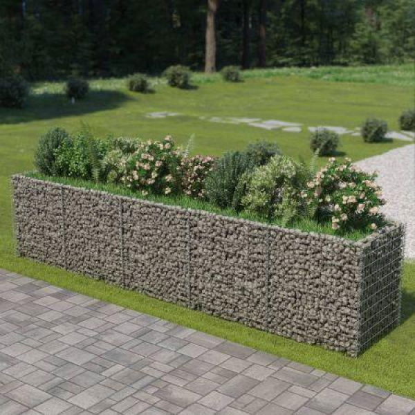 Gabion Planter Galvanised Steel 450x90x100 cm