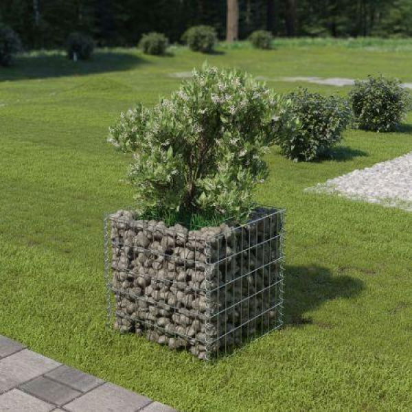 Gabion Planter Galvanised Steel 50x50x50 Cm