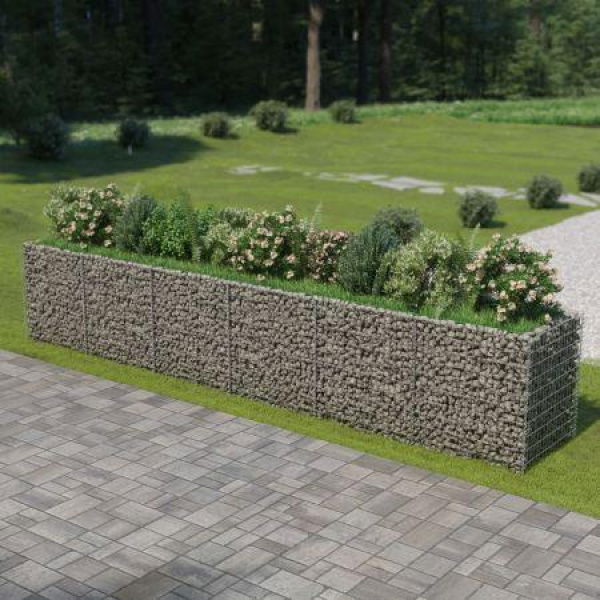 Gabion Planter Galvanised Steel 540x90x100 cm