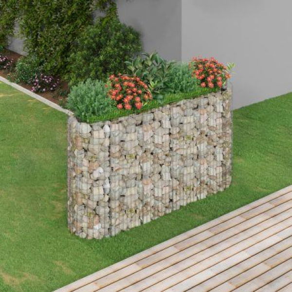 Gabion Raised Bed Galvanised Iron 190x50x100 Cm