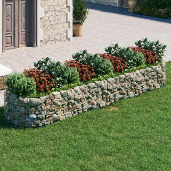 Gabion Raised Bed Galvanised Iron 400x100x50 Cm