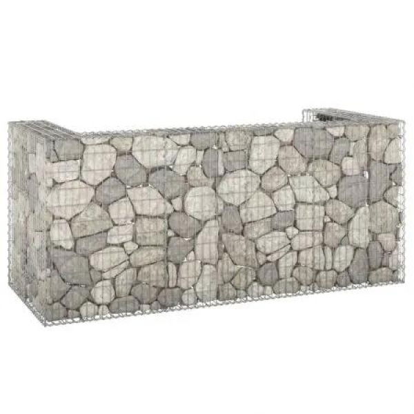 Gabion Wall for Garbage Bins Galvanised Steel 254x100x110 cm