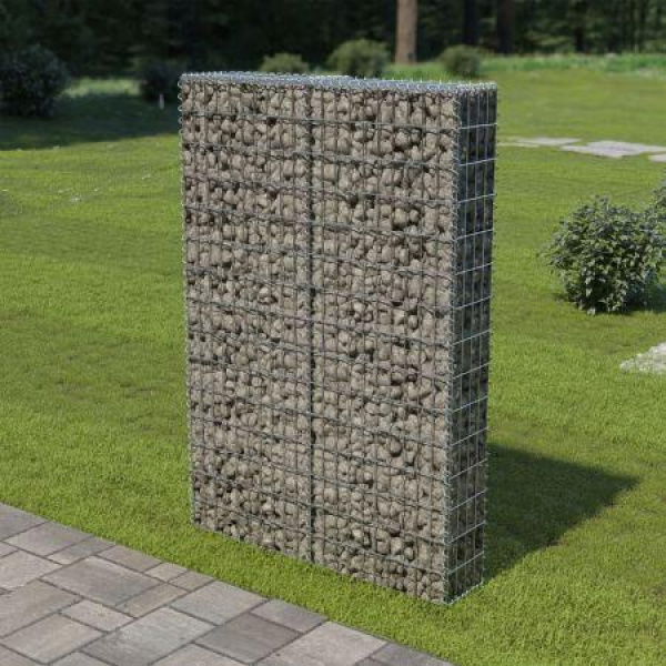 Gabion Wall With Covers Galvanised Steel 100x20x150 Cm