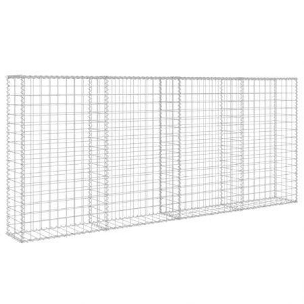 Gabion Wall With Covers Galvanised Steel 200x20x85 Cm