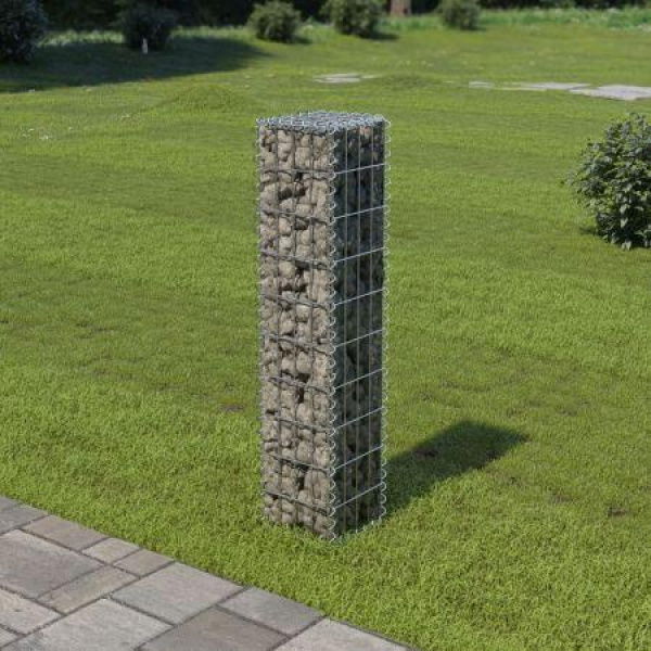 Gabion Wall with Covers Galvanised Steel 20x20x100 cm