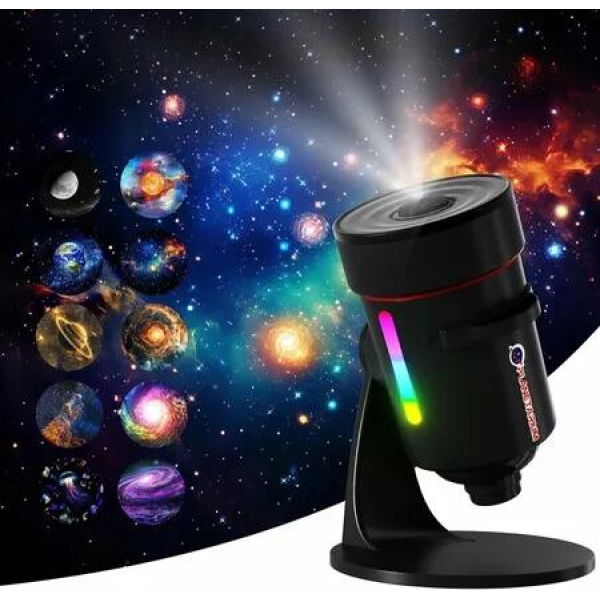 Galaxy Projectorï¼ŒUpgraded 4K HD Star Projector Lens, 10 Realistic Nebula Scenarios Room Lights for Bedrooms Home Theaters Kids Rooms, Black