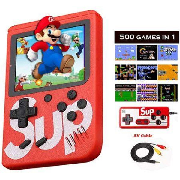 Game Box 500-in-1 Portable Mini Handheld Video Game Console + Gamepad Doubles Players.