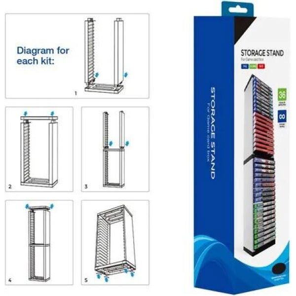 Game Disc Tower Storage Rack for PS4, PS5, Switch, and X-boxOne - Holds Up to 36 Discs