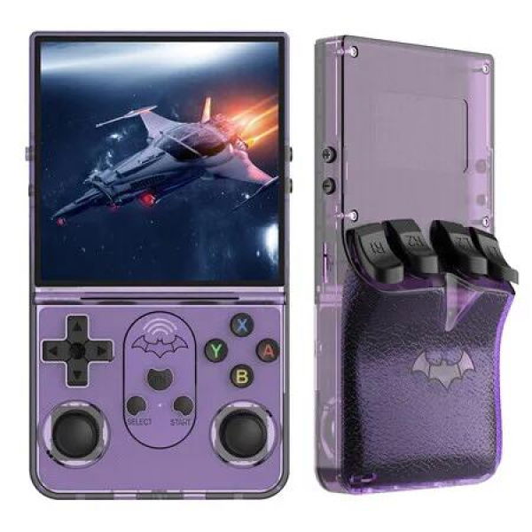Game Handheld Console 4inch IPS Screen Portable Video Console 64G 8000+ Games 3D Dual Joystick Rear Buttons Purple