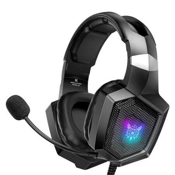 Gaming Headset with Microphone, Gaming Headphones Compatible for PS4 PS5 PC with RGB Lights, Playstation Headset with Noise Reduction 7.1 Surround Sound Over Ear and Wired 3.5mm Jack (Black)