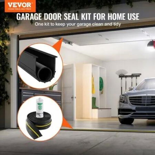 Garage Door Threshold and Bottom Seals Kit 10 FT Universal Waterproof PVC