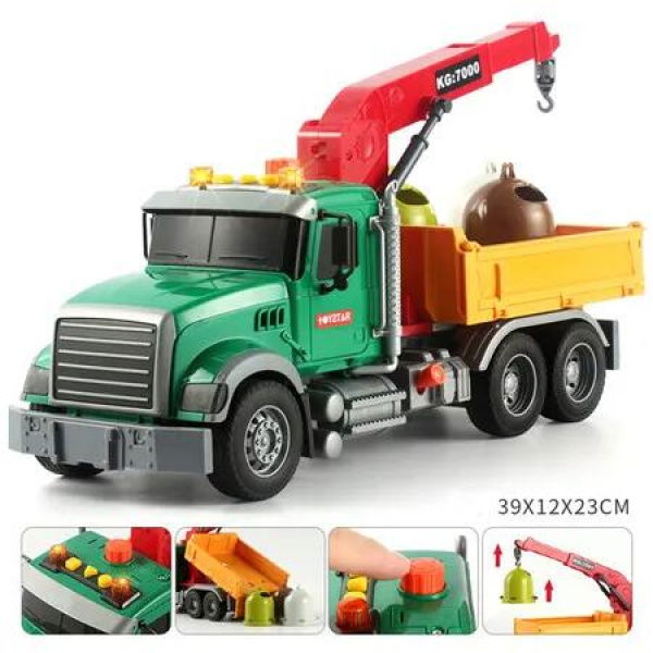 Garbage Sorting Truck Construction Toys Car Race Vehicle Toy Set for Kids, STEM Alloy Metal Car Toys Birthday Gifts for Toddler Age 4+