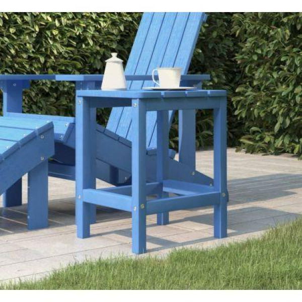 Garden Adirondack Table Aqua Blue 38x38x46 Cm HDPE