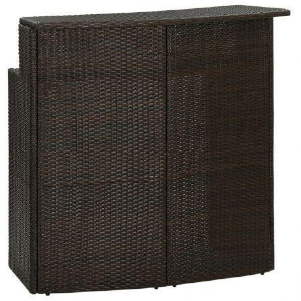 Garden Bar Table Brown 120x55x110 Cm Poly Rattan