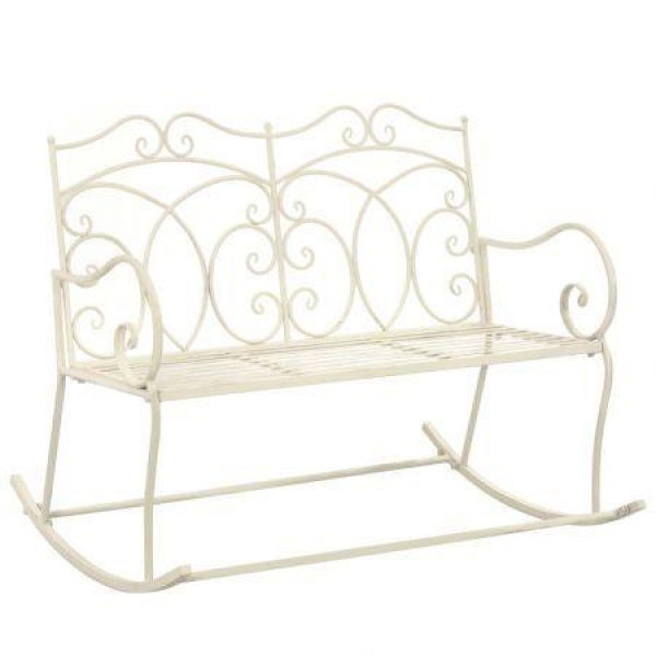 Garden Bench 104 Cm Iron Antique White