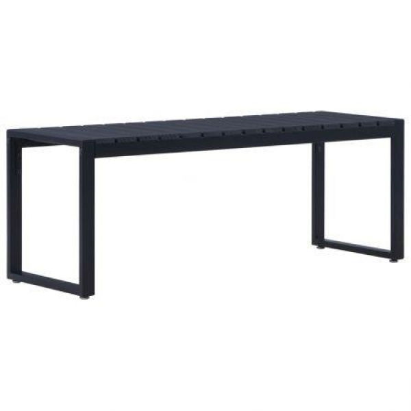 Garden Bench 120.5 Cm PVC Board Black