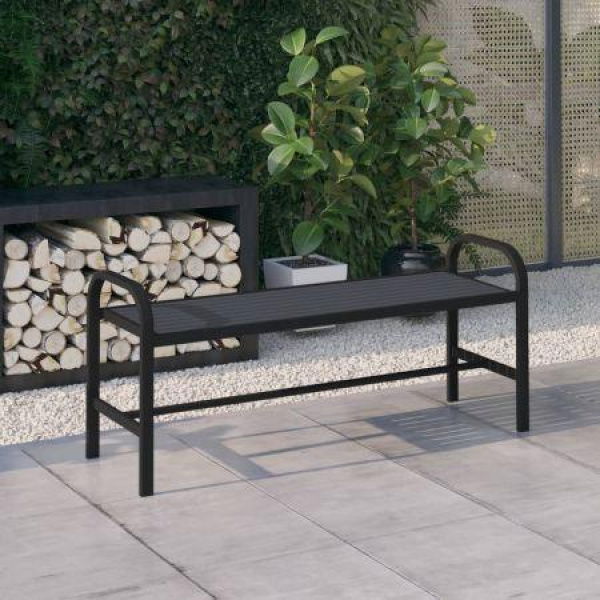 Garden Bench 124.5 Cm Steel And WPC Black.