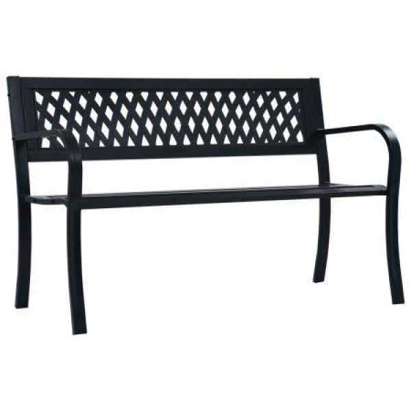 Garden Bench 125 Cm Black Steel