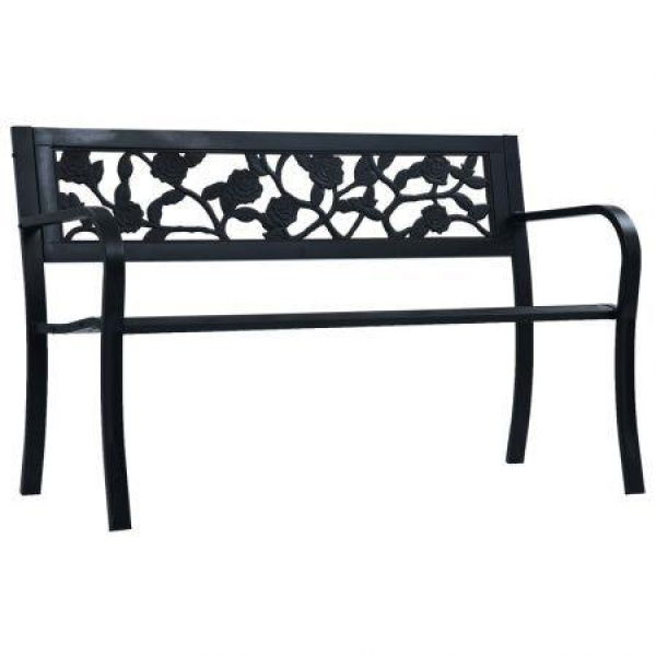 Garden Bench 125 Cm Black Steel