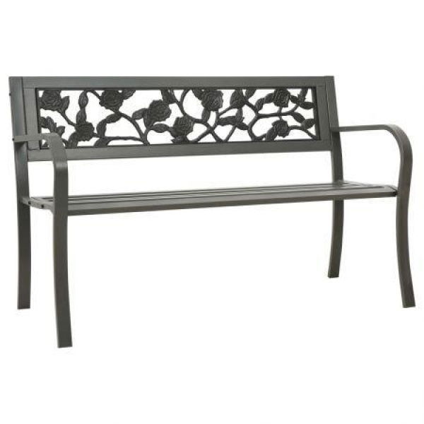 Garden Bench 125 Cm Steel Grey