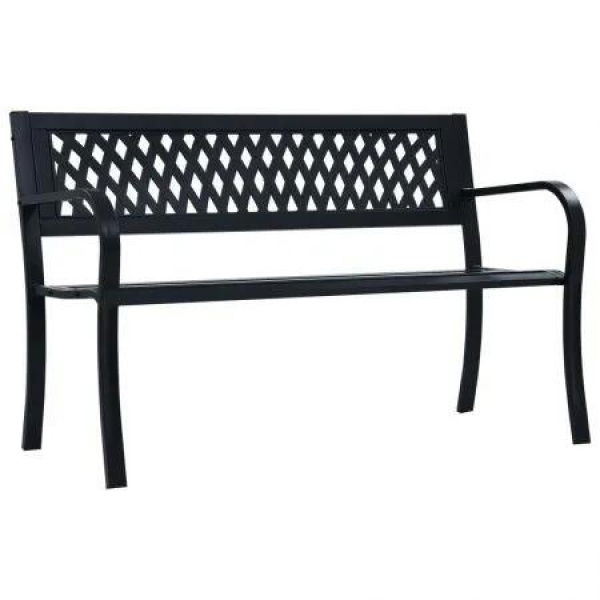 Garden Bench Black 120 cm Steel