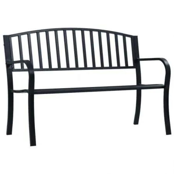 Garden Bench Black 120 cm Steel