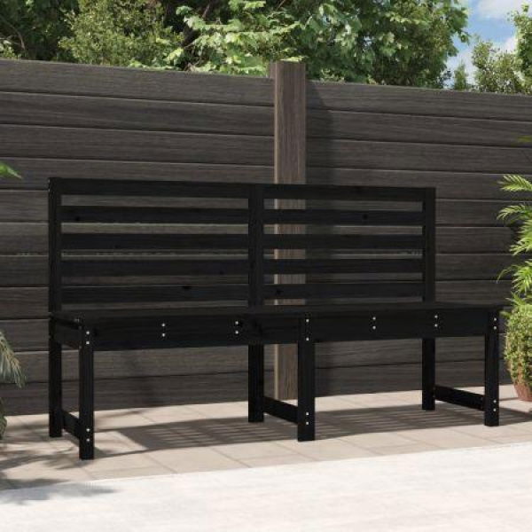 Garden Bench Black 157.5 Cm Solid Wood Pine.