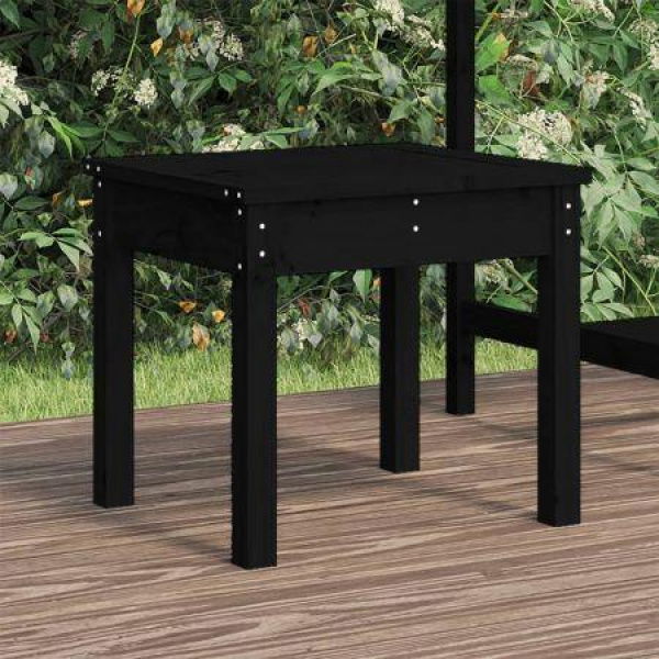 Garden Bench Black 50x44x45 Cm Solid Wood Pine