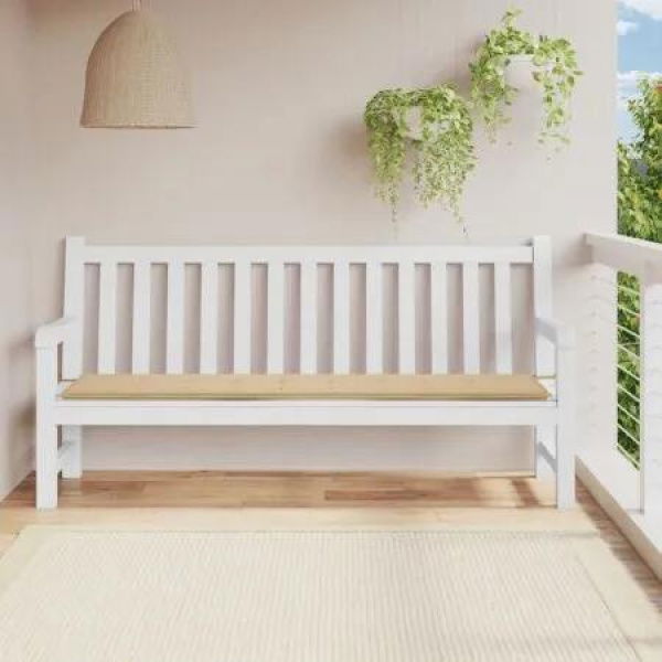 Garden Bench Cushion Beige 200x50x3 cm Oxford Fabric