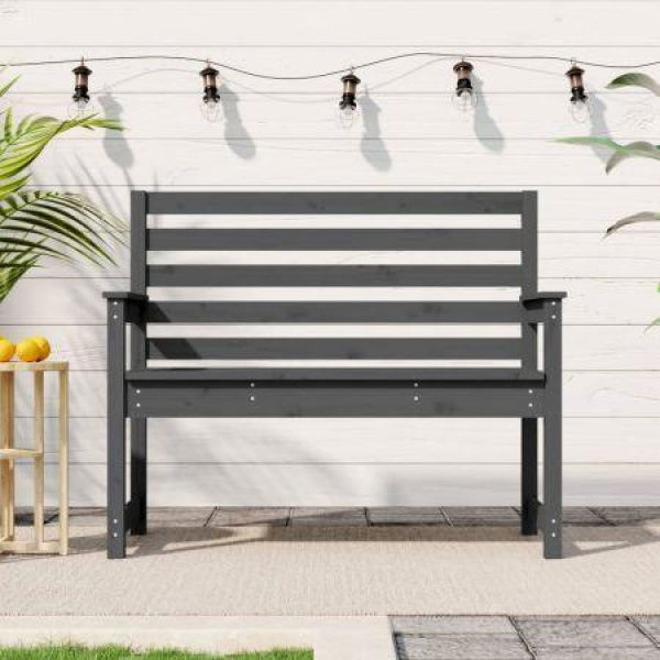 Garden Bench Gray 109x48x91.5 Cm Solid Wood Pine