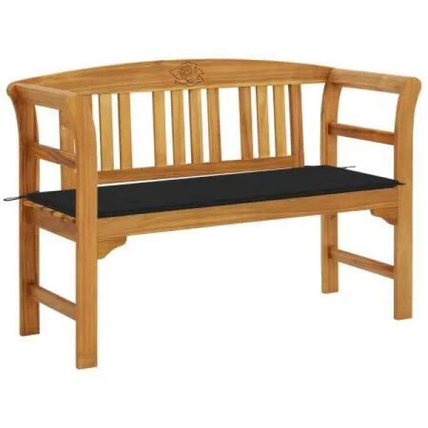 Garden Bench with Cushion 120 cm Solid Acacia Wood