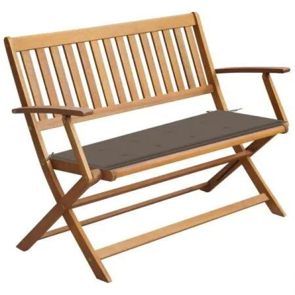 Garden Bench with Cushion 120 cm Solid Acacia Wood