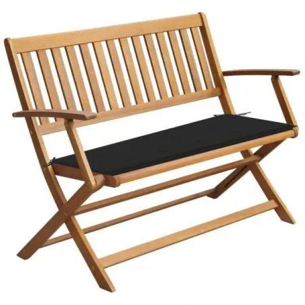 Garden Bench with Cushion 120 cm Solid Acacia Wood