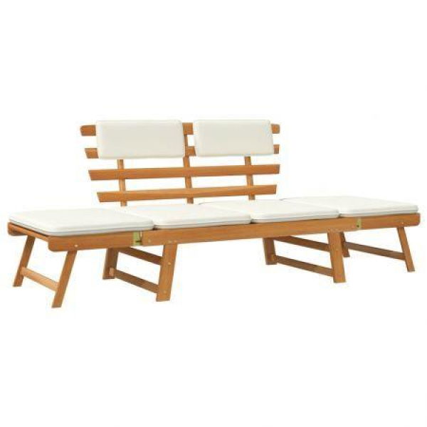 Garden Bench With Cushions 2-in-1 190 Cm Solid Acacia Wood