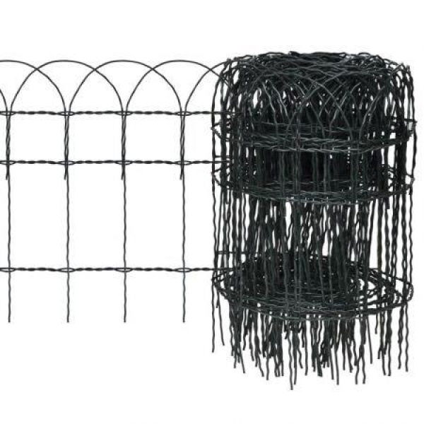 Garden Border Fence Powder-coated Iron 25x0.4m.