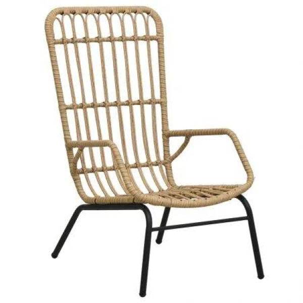 Garden Chair Poly Rattan Light Brown