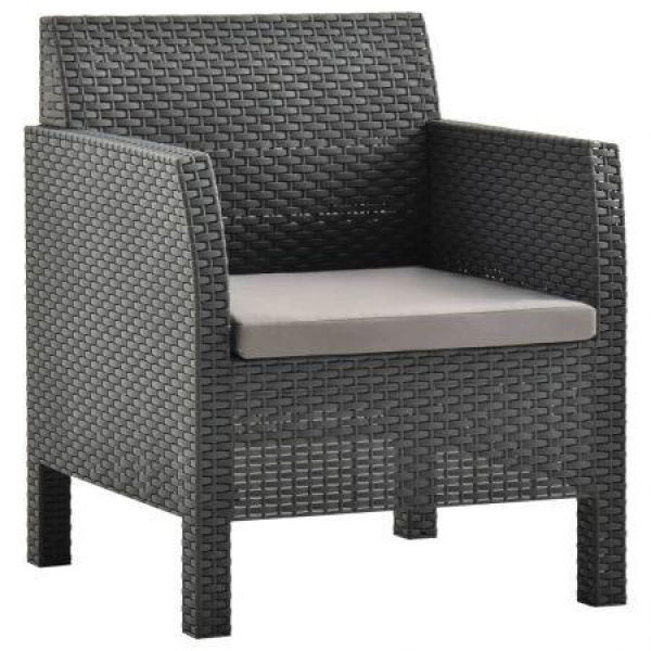 Garden Chair With Cushion PP Anthracite