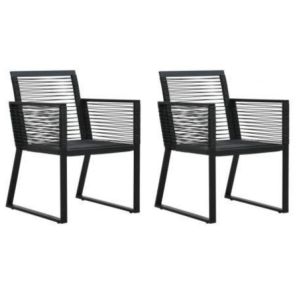 Garden Chairs 2 Pcs Black PVC Rattan