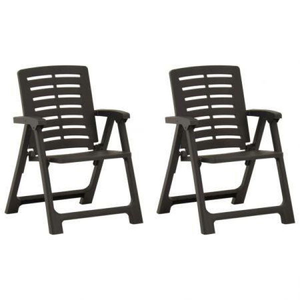 Garden Chairs 2 Pcs Plastic Anthracite